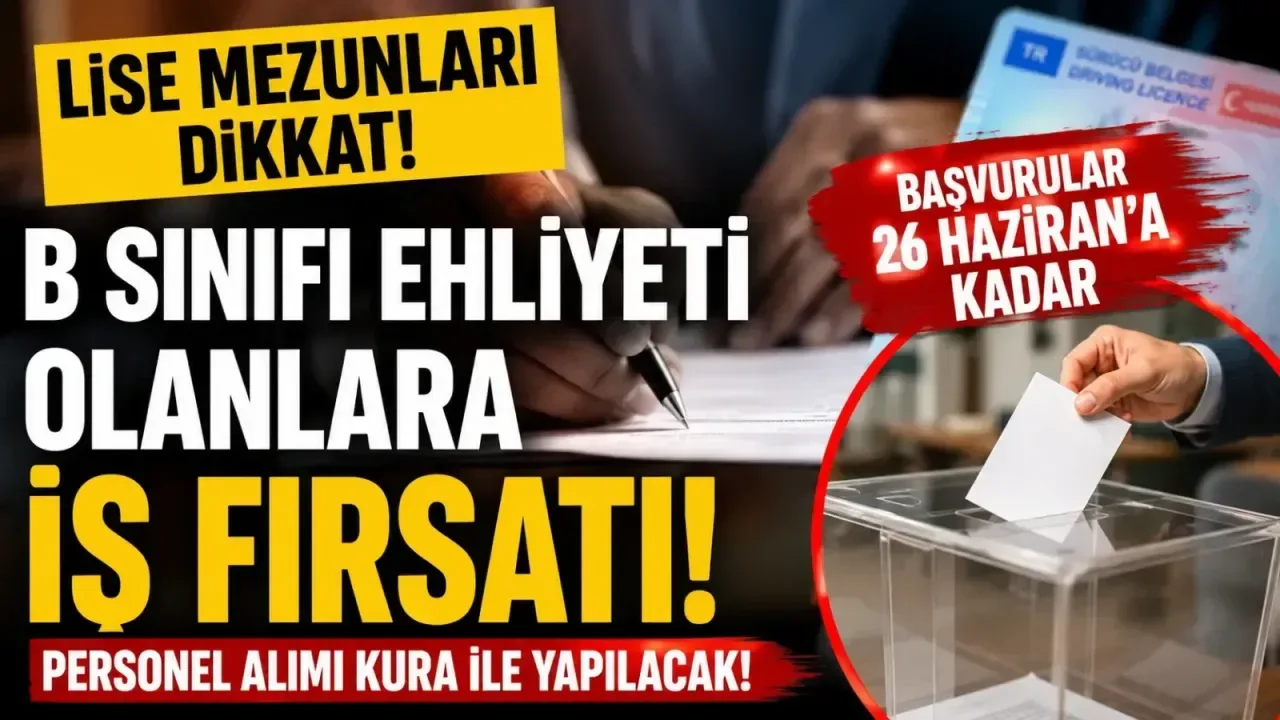 Mudurnu'da B Sınıfı Ehliyetle İş Fırsatı: Kura ile Personel Alımı