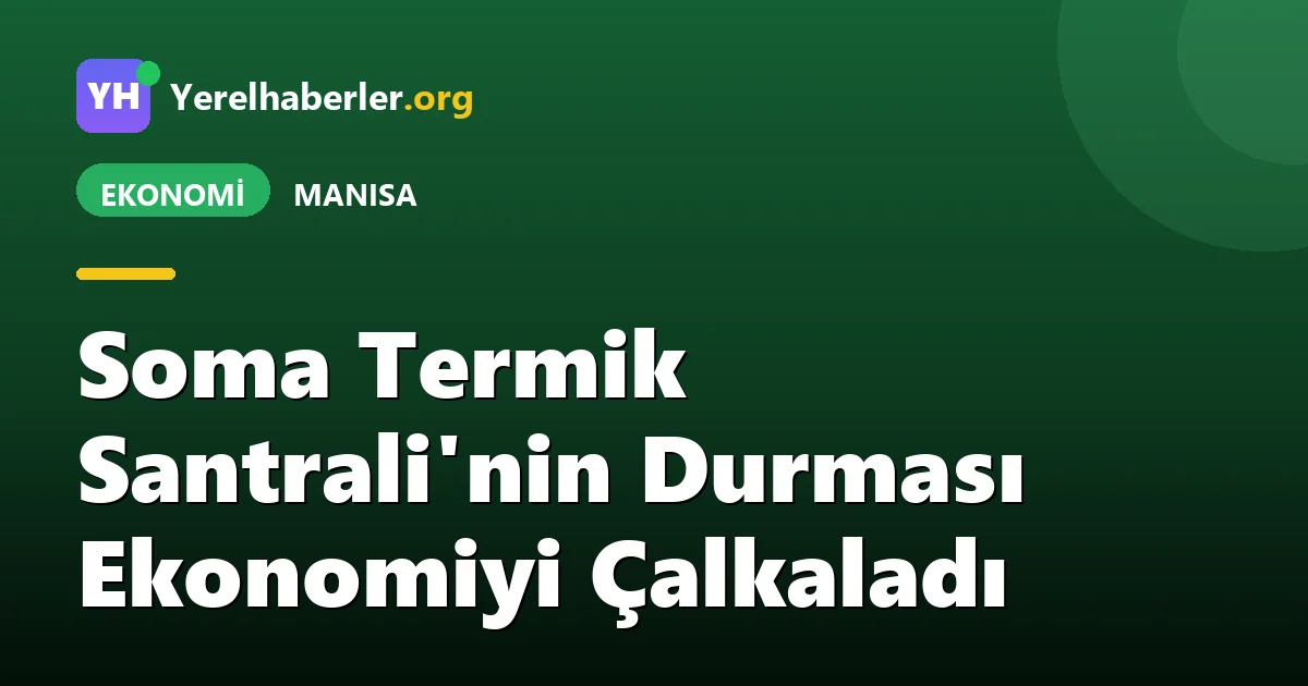 Soma Termik Santrali'nin Durması Ekonomiyi Çalkaladı