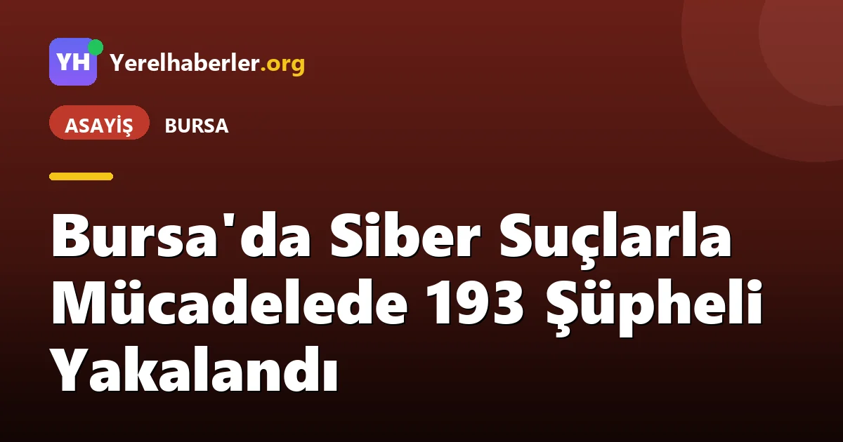 Bursa'da Siber Suçlarla Mücadelede 193 Şüpheli Yakalandı