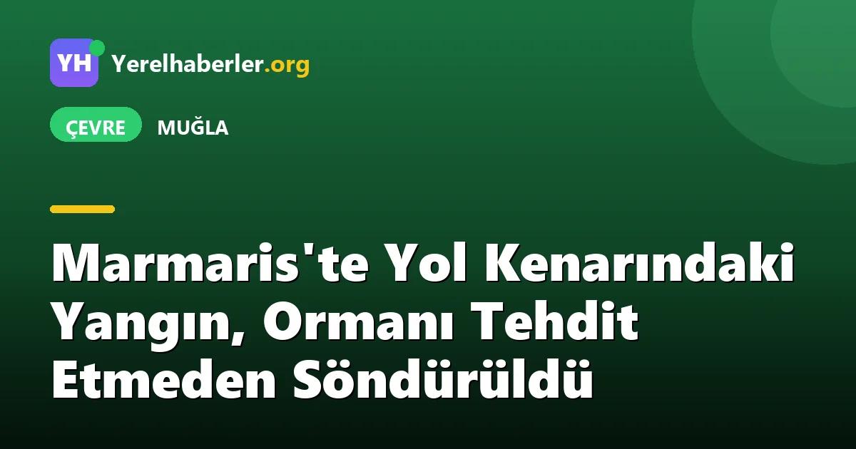 Marmaris'te Yol Kenarındaki Yangın, Ormanı Tehdit Etmeden Söndürüldü