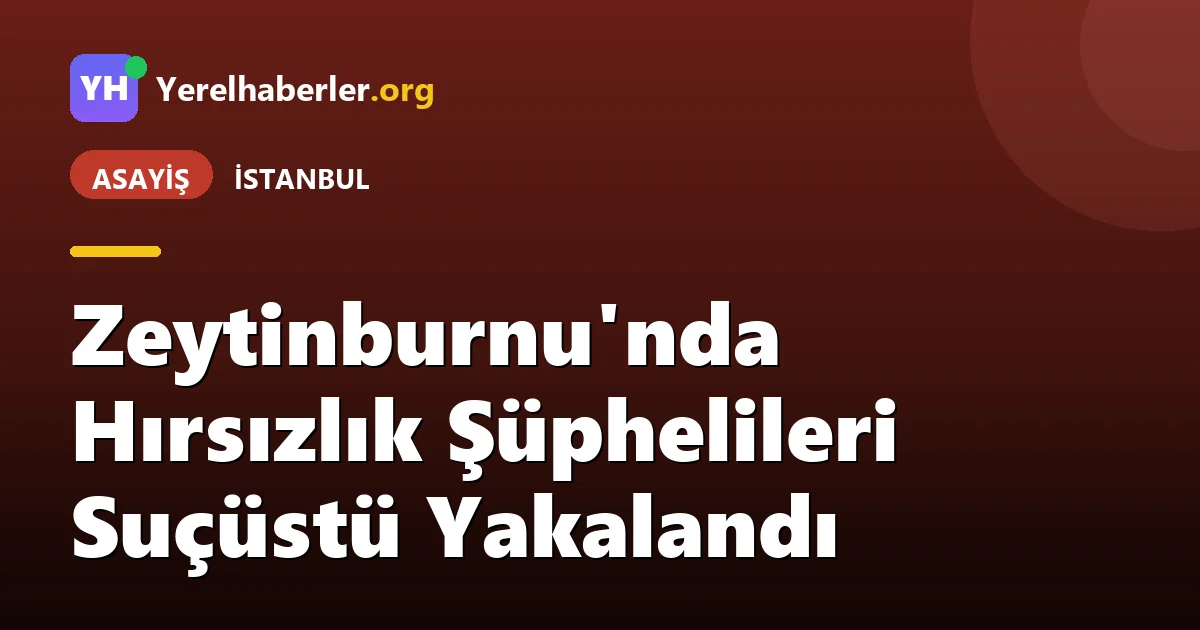 Zeytinburnu'nda Hırsızlık Şüphelileri Suçüstü Yakalandı