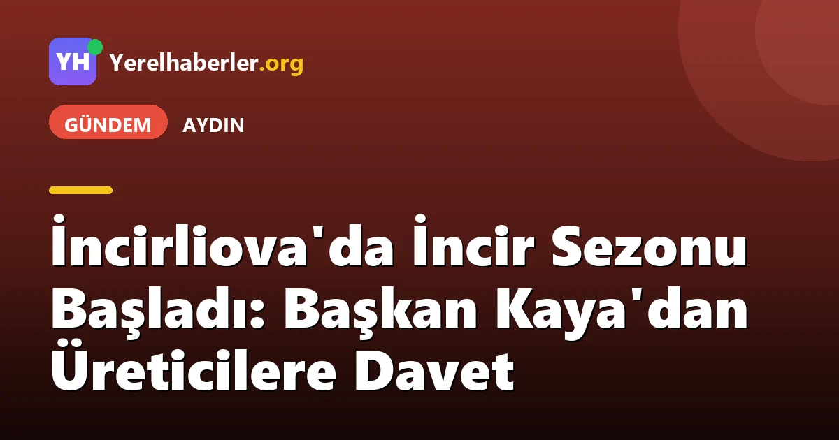 İncirliova'da İncir Sezonu Başladı: Başkan Kaya'dan Üreticilere Davet