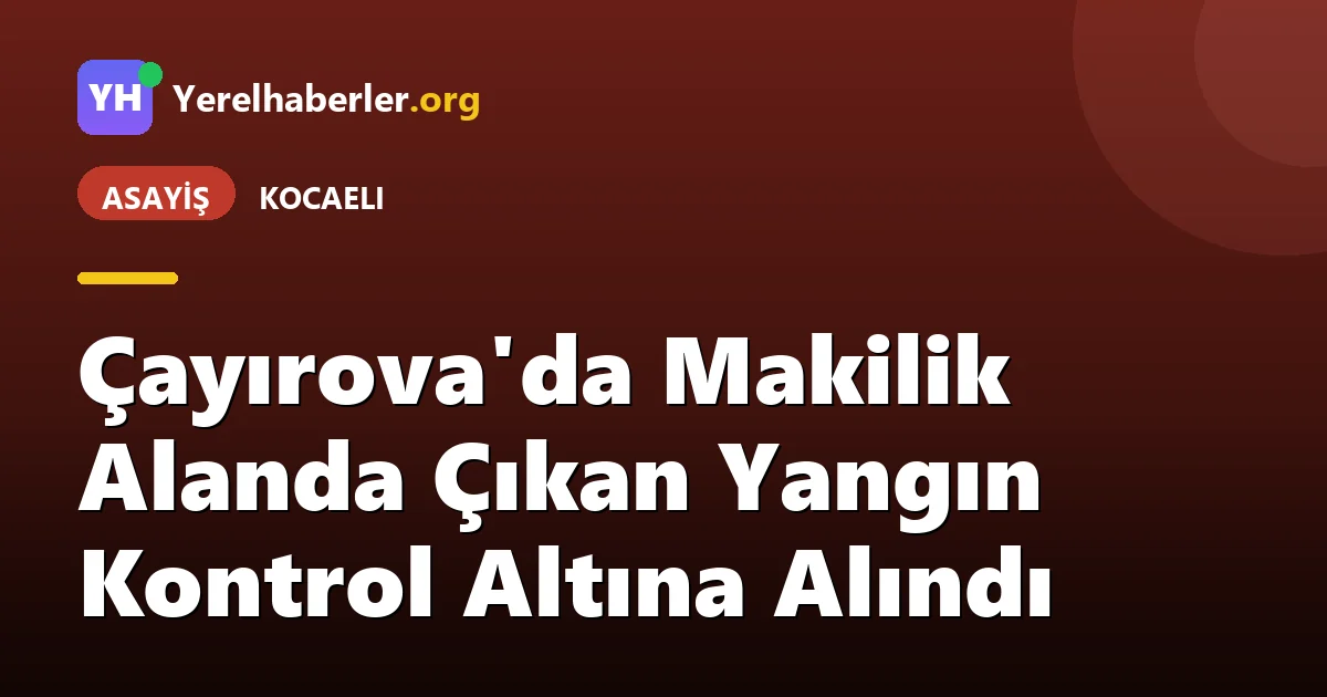 Çayırova'da Makilik Alanda Çıkan Yangın Kontrol Altına Alındı